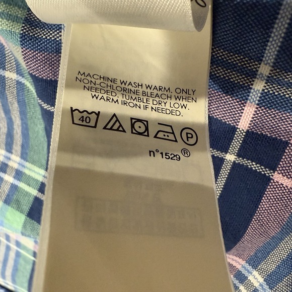 Ralph Lauren Mens Medium Plaid Button Down Shirt Blue Green White Flesh Pony NWT - Picture 5 of 8